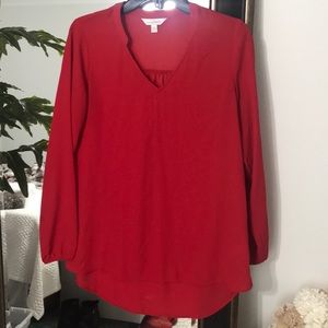 SOLD Red Long Sleeve Blouse
